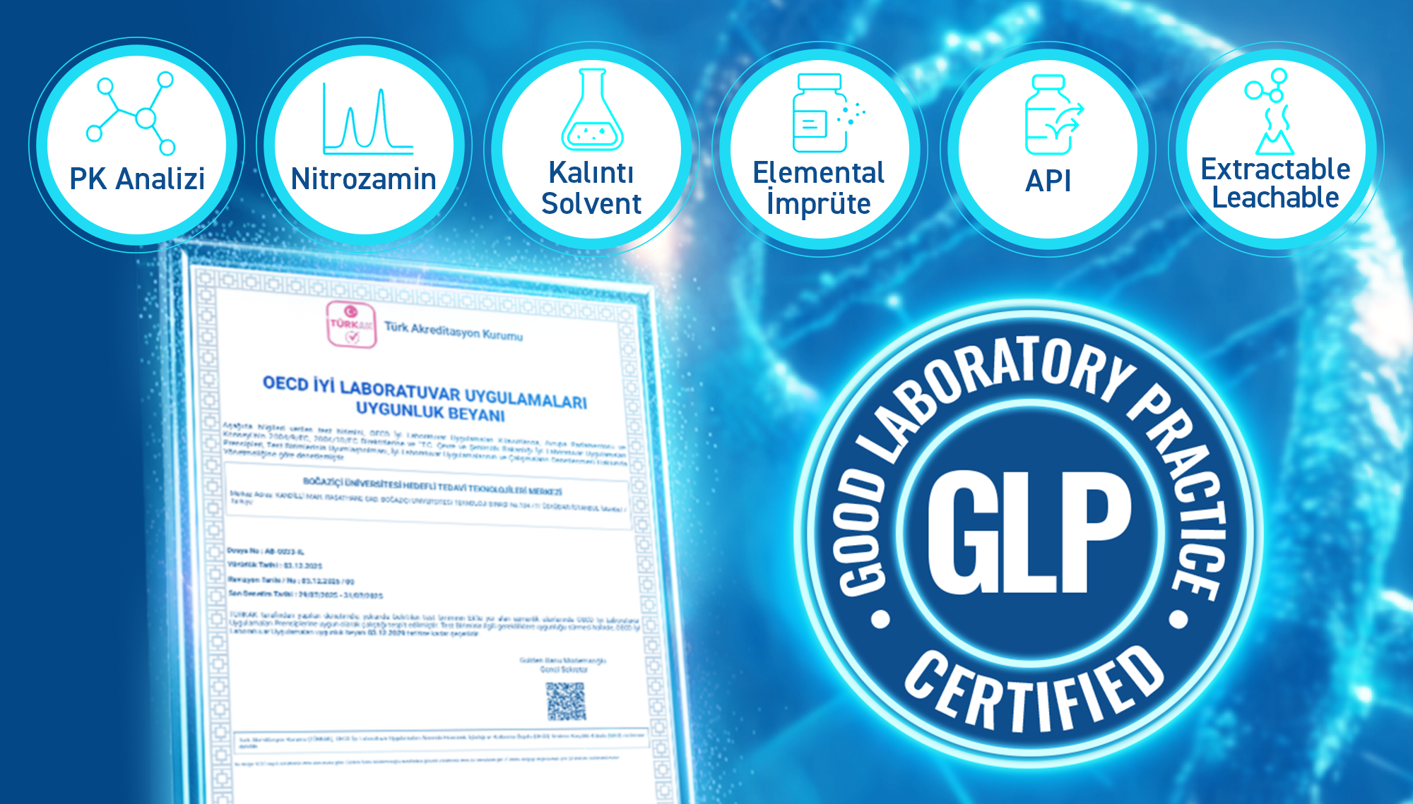 Boğaziçi Üniversitesi HTTM (CT³) OECD İyi Laboratuvar Uygulamaları (GLP) sertifikasını aldı!