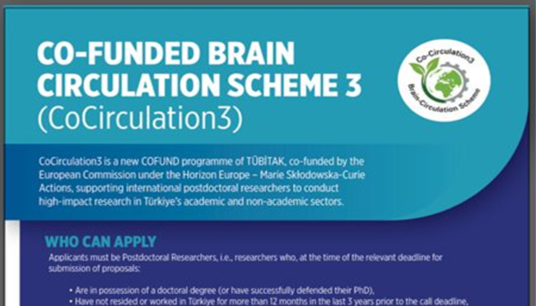 Global Fellowship Opportunity at Boğaziçi University CT³ – CoCirculation3 Program